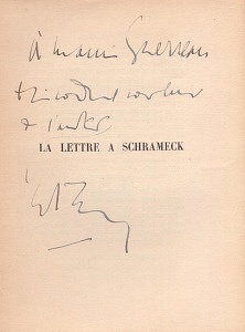 Инкрипт Ш.Морраса Морису Герро на книге «Письмо Шрамеку»